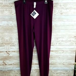Zenana Premium, Burgandy leggings, Sz 2X